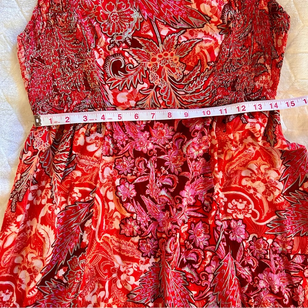 Free People Intimately Forever Yours Smocked Slip Dress Size Large Boho Floral - Picture 10 of 12